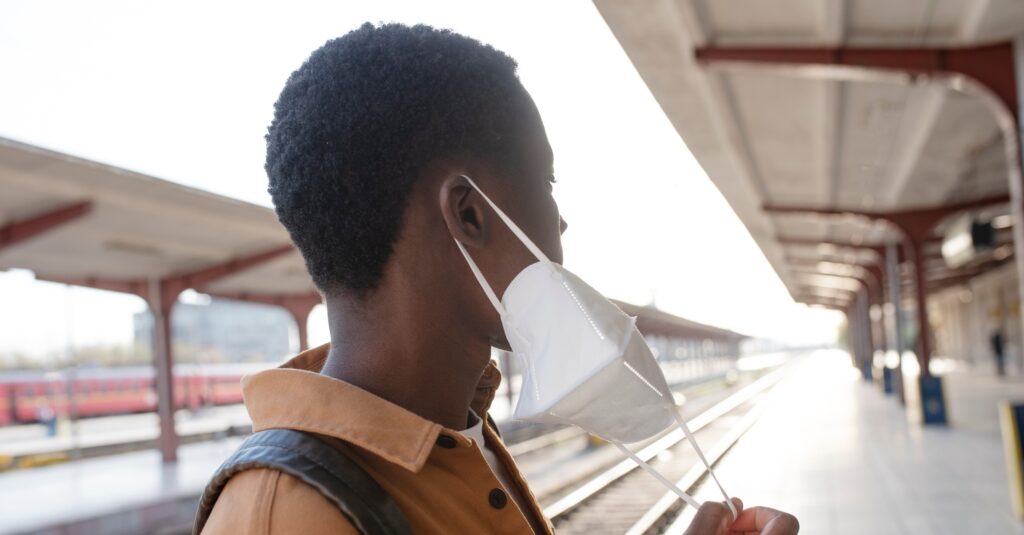 man at the train station